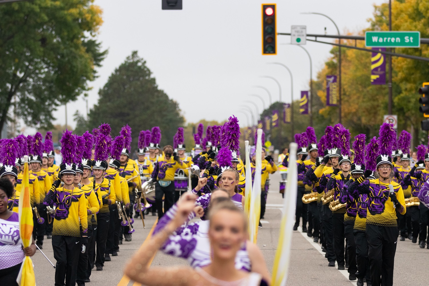 a group of people in a parade