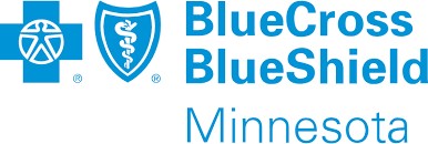 a blue logo with text