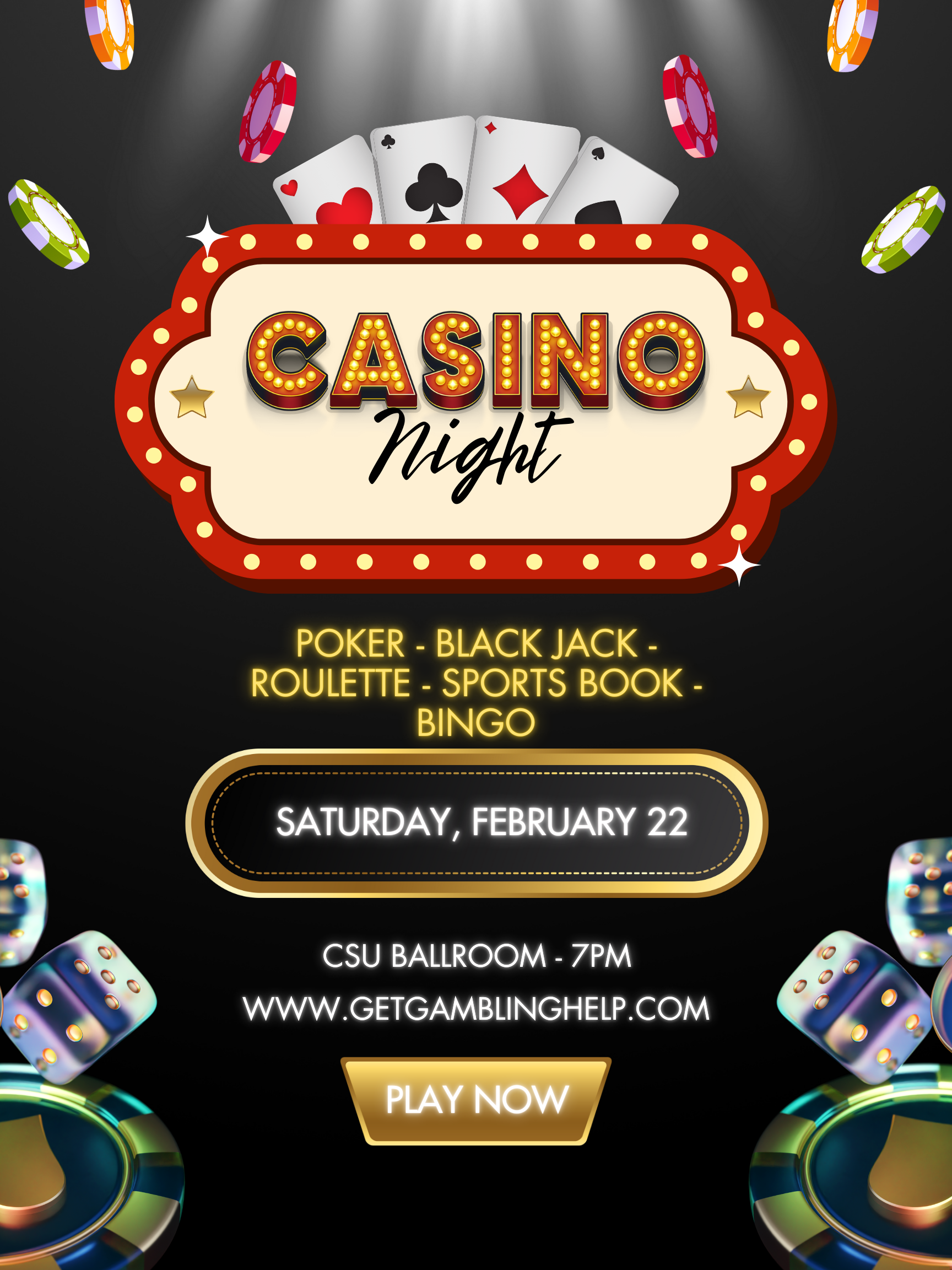 a poster for a casino night