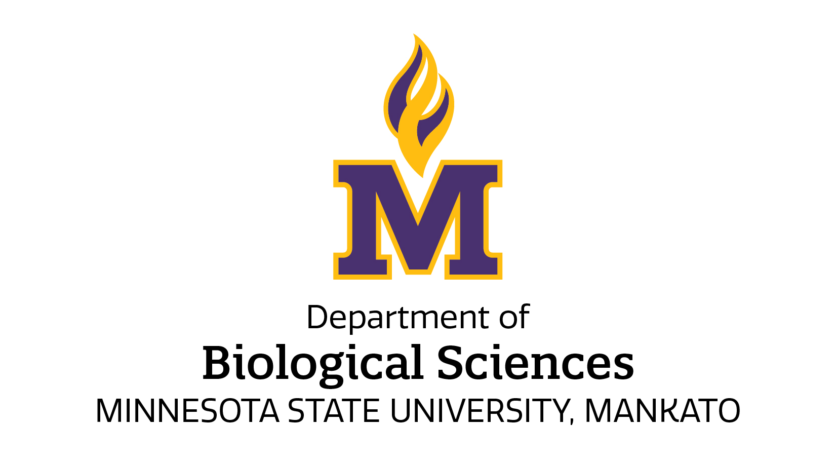 department vertical lock up with the department of on the top department name in the middle and university name on the bottom