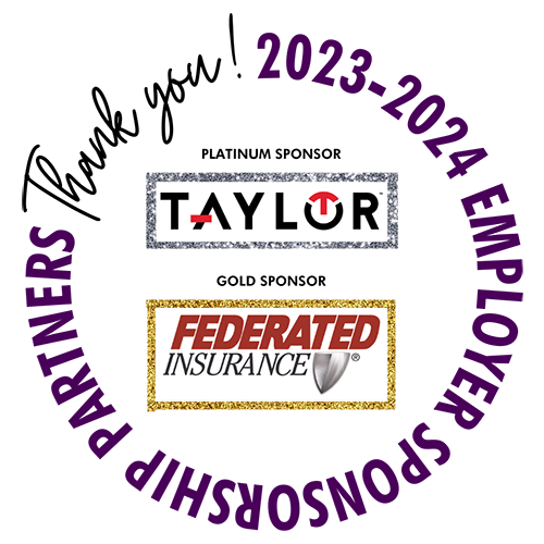 Employer Partner 2023-24 logo with the text: Thank you! 2023-2024 Employer Sponsorship Partners