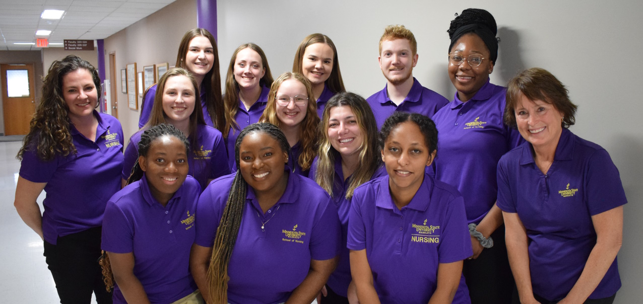 Minnesota State Mankato Student Nurses' Association student and faculty leaders. 