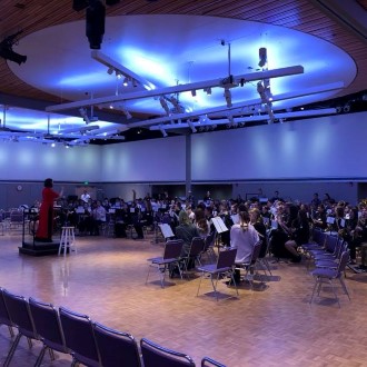 The High School Honor Band performing in the CSU Ballroom