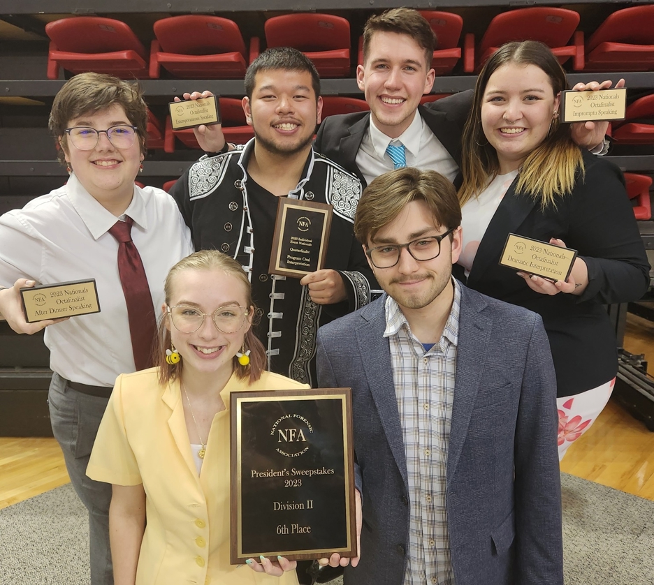 NFA students with plaques