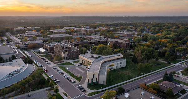 Rooftop solar panels Clinical Sciences Building Minnesota State Mankato