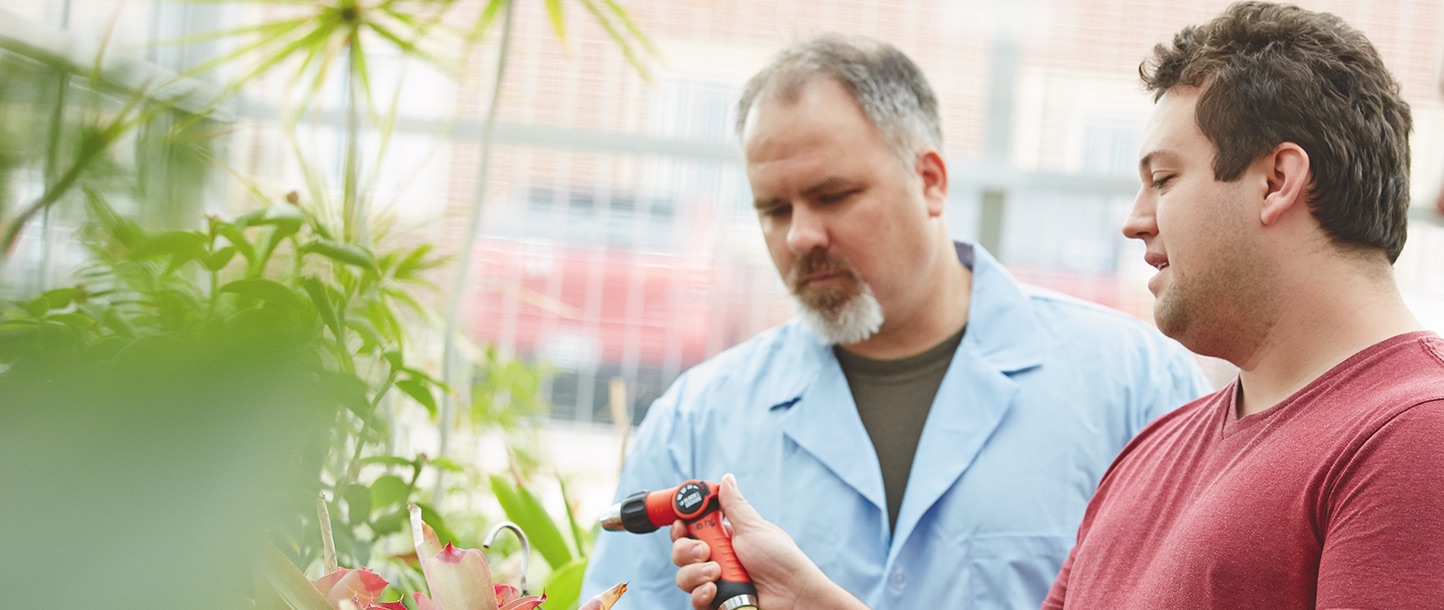 faculty and students watering plants