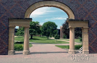 Inscription bricks lining the historic walkway of the Alumni plaza arch