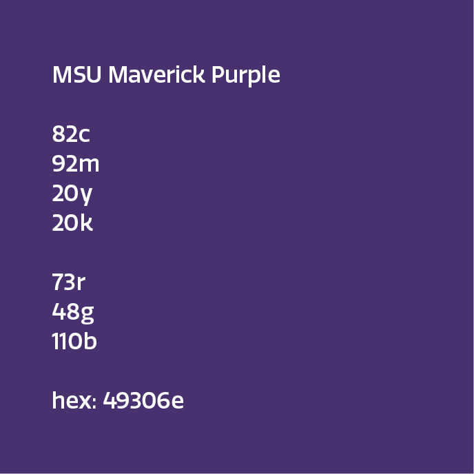 MSU primary purple color hex: 49306e