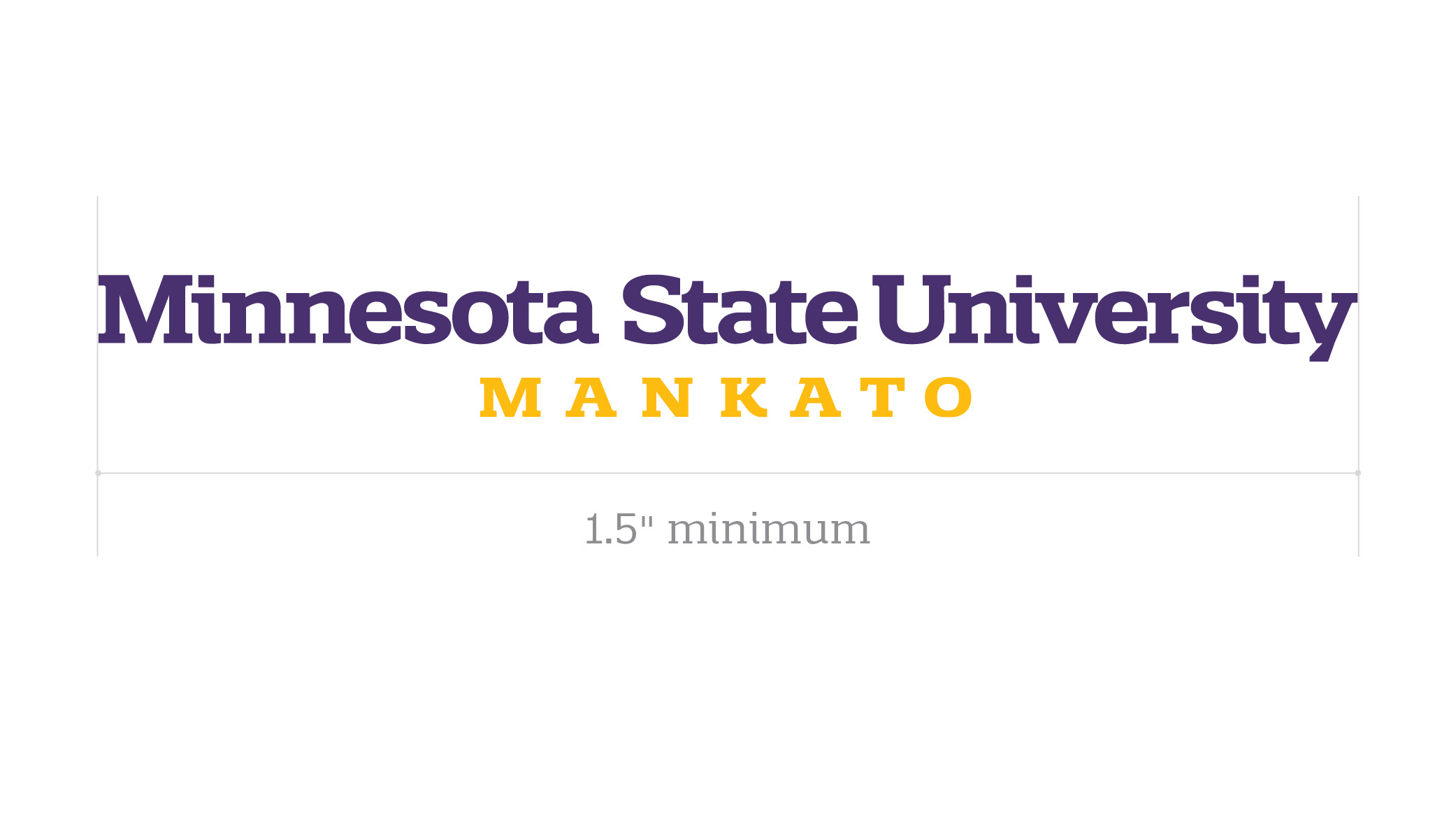 Minimum size Minnesota State University, Mankato wordmark