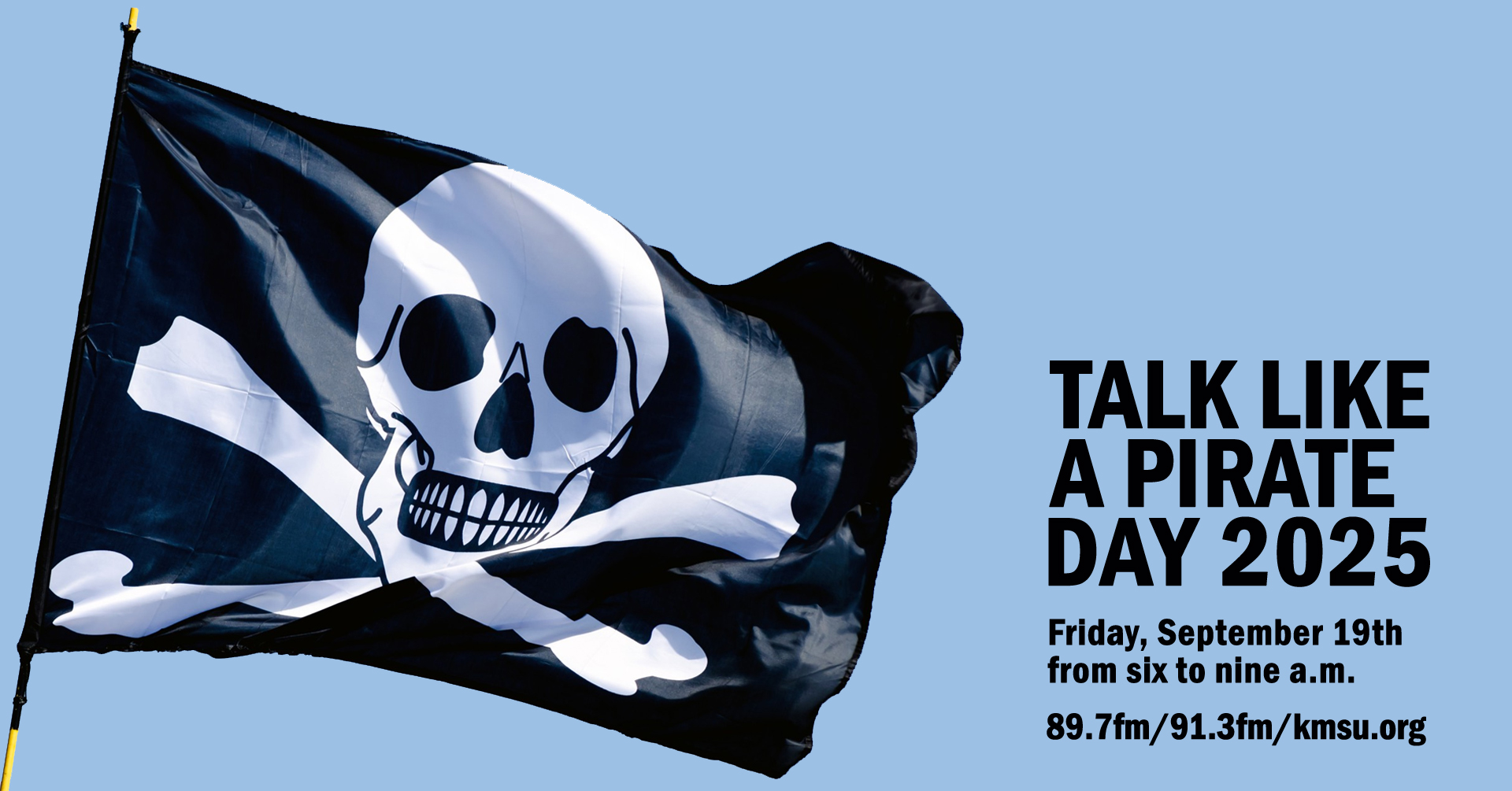 Pirate flag announcing Talk Like a Pirate Day on September 19