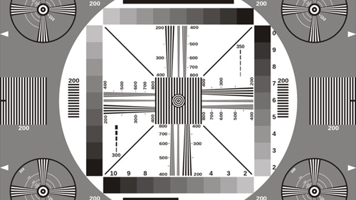 a close-up of a test chart