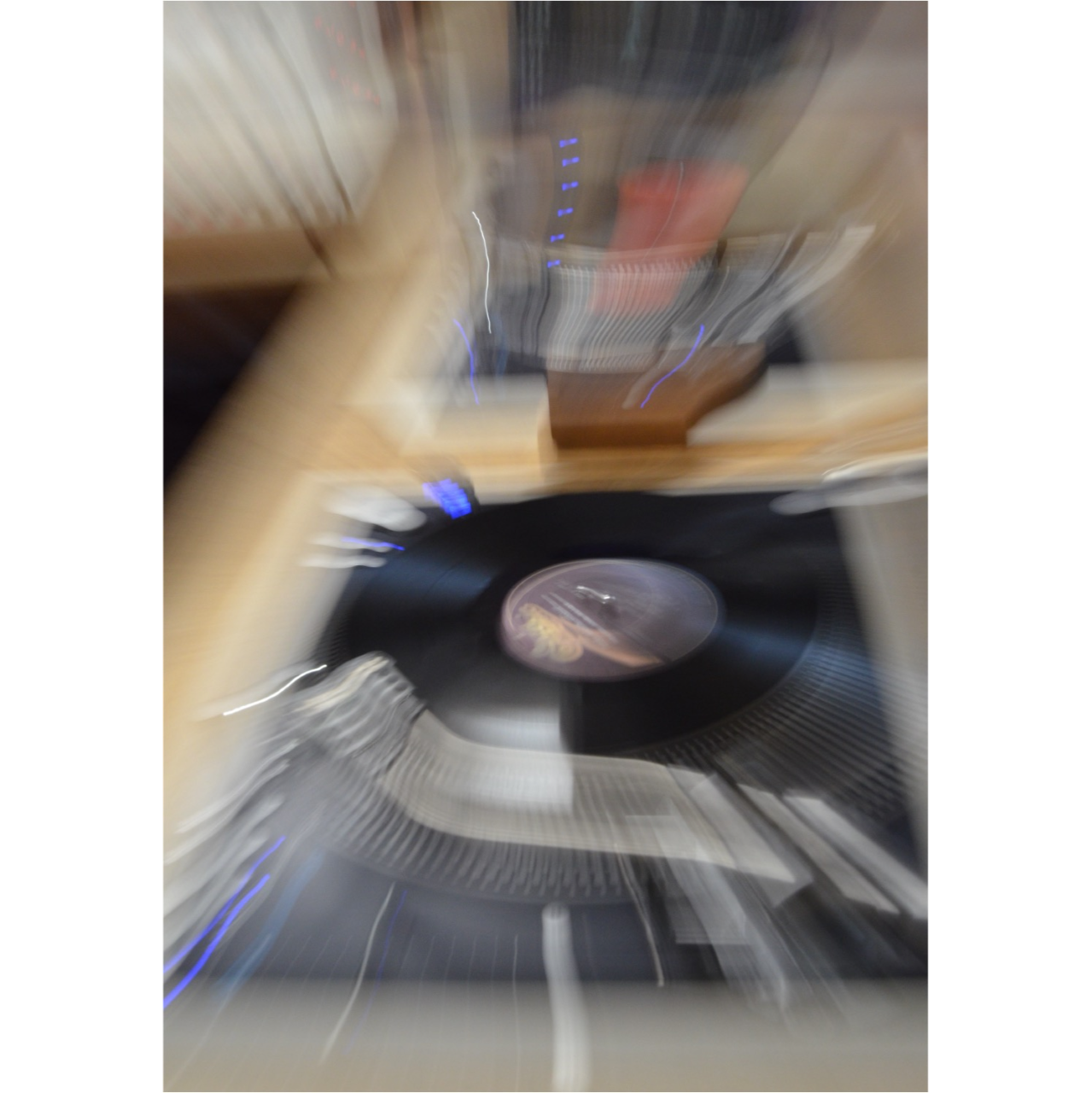 a record player on a table