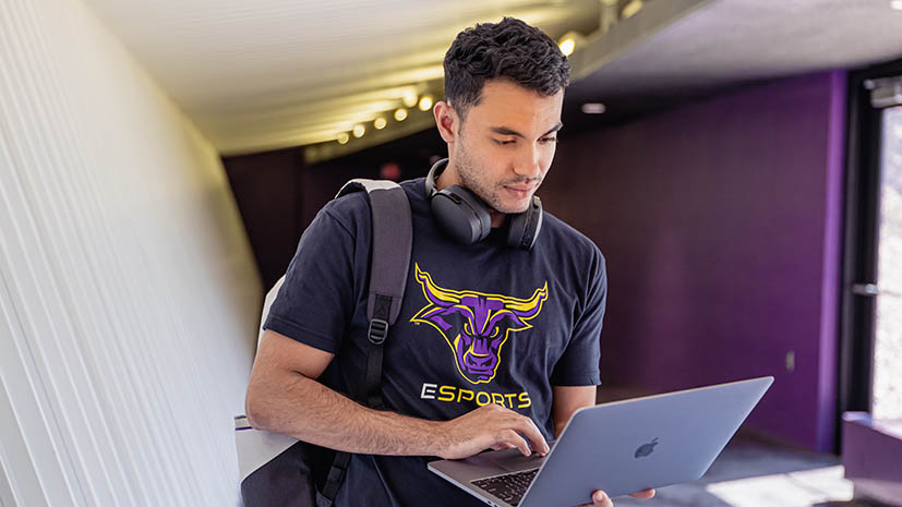 student on laptop