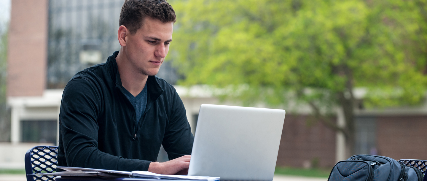 Man working on a laptop