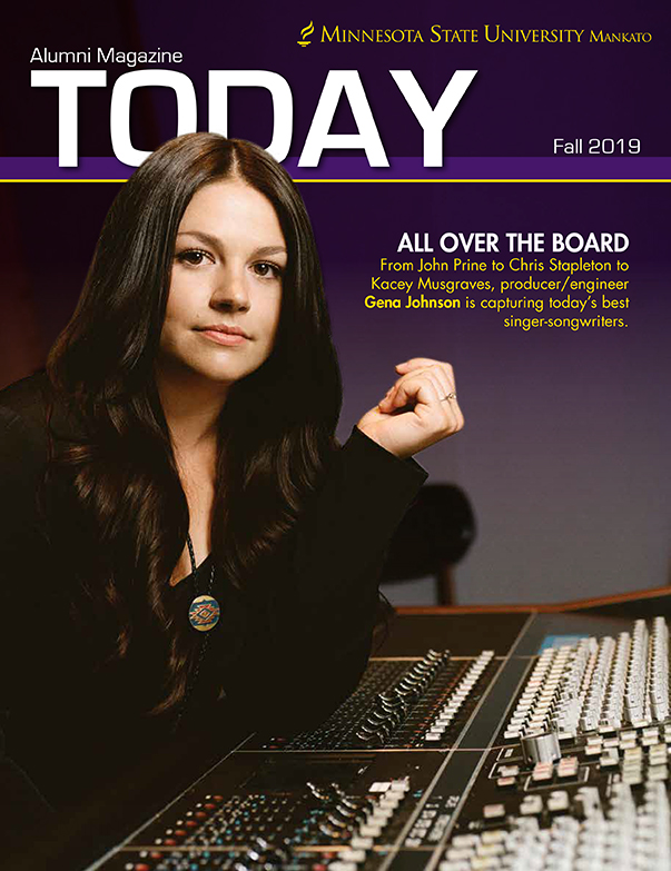 Poster for Alumni Magazine Today Fall 2019 with MNSU Alumni Gena Johnson 