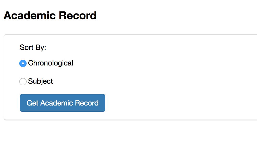 choose to view transcript chronologically or by subject