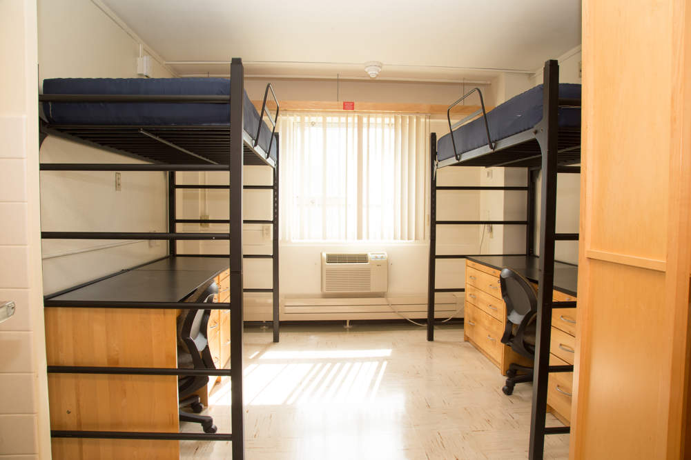 a bunk beds in a room