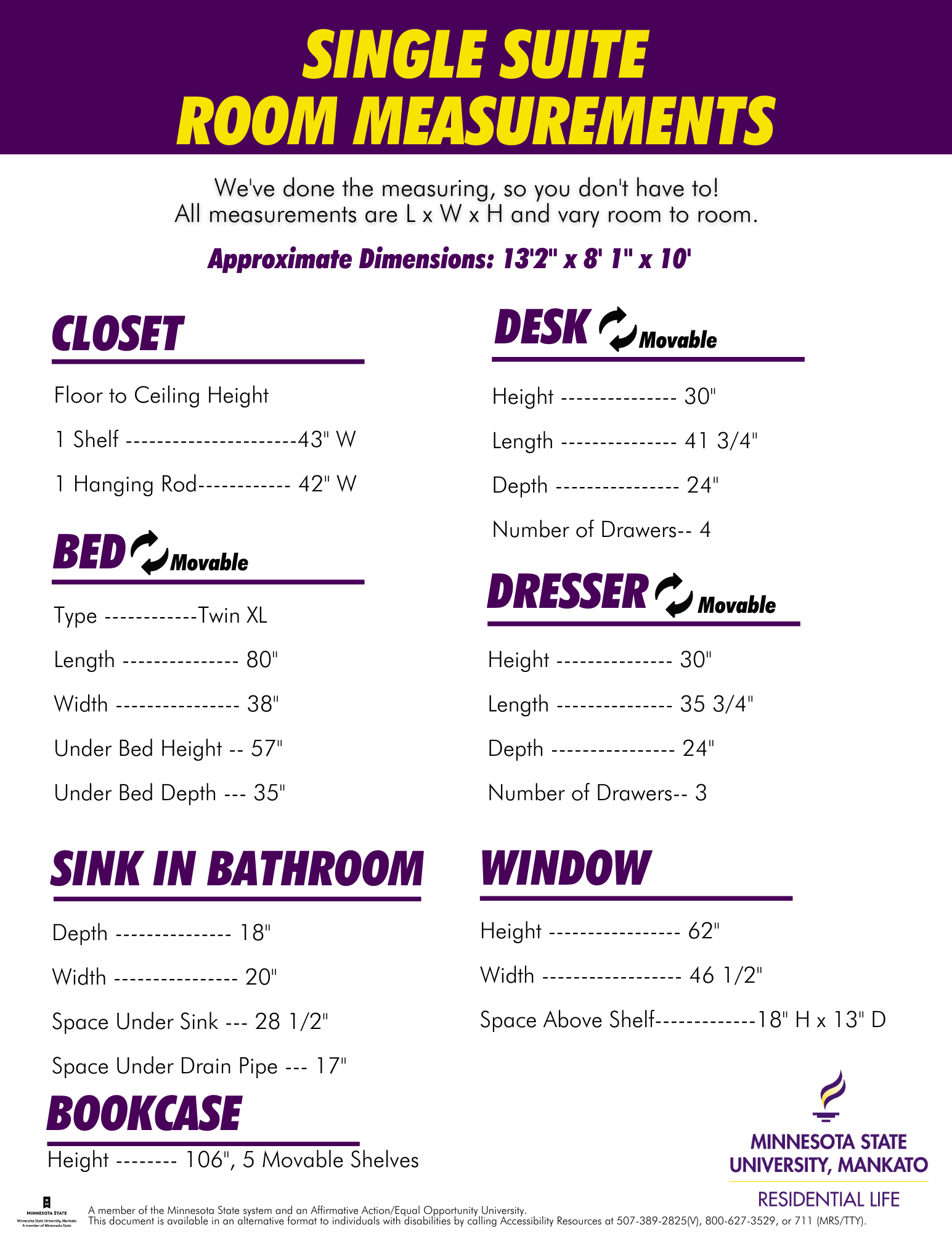 Single Suite Room Measurements