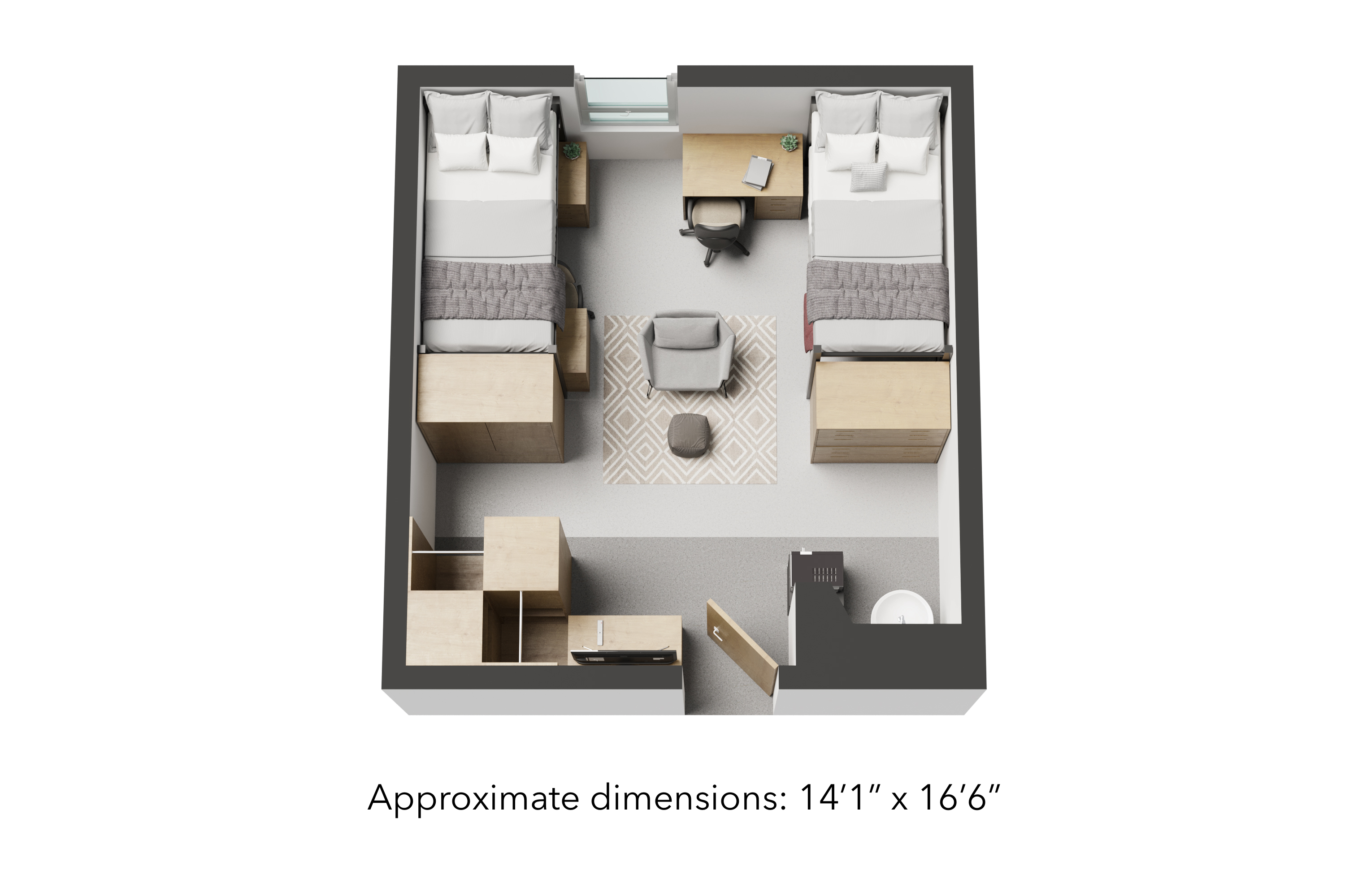 Renovated Triple Room Rendering