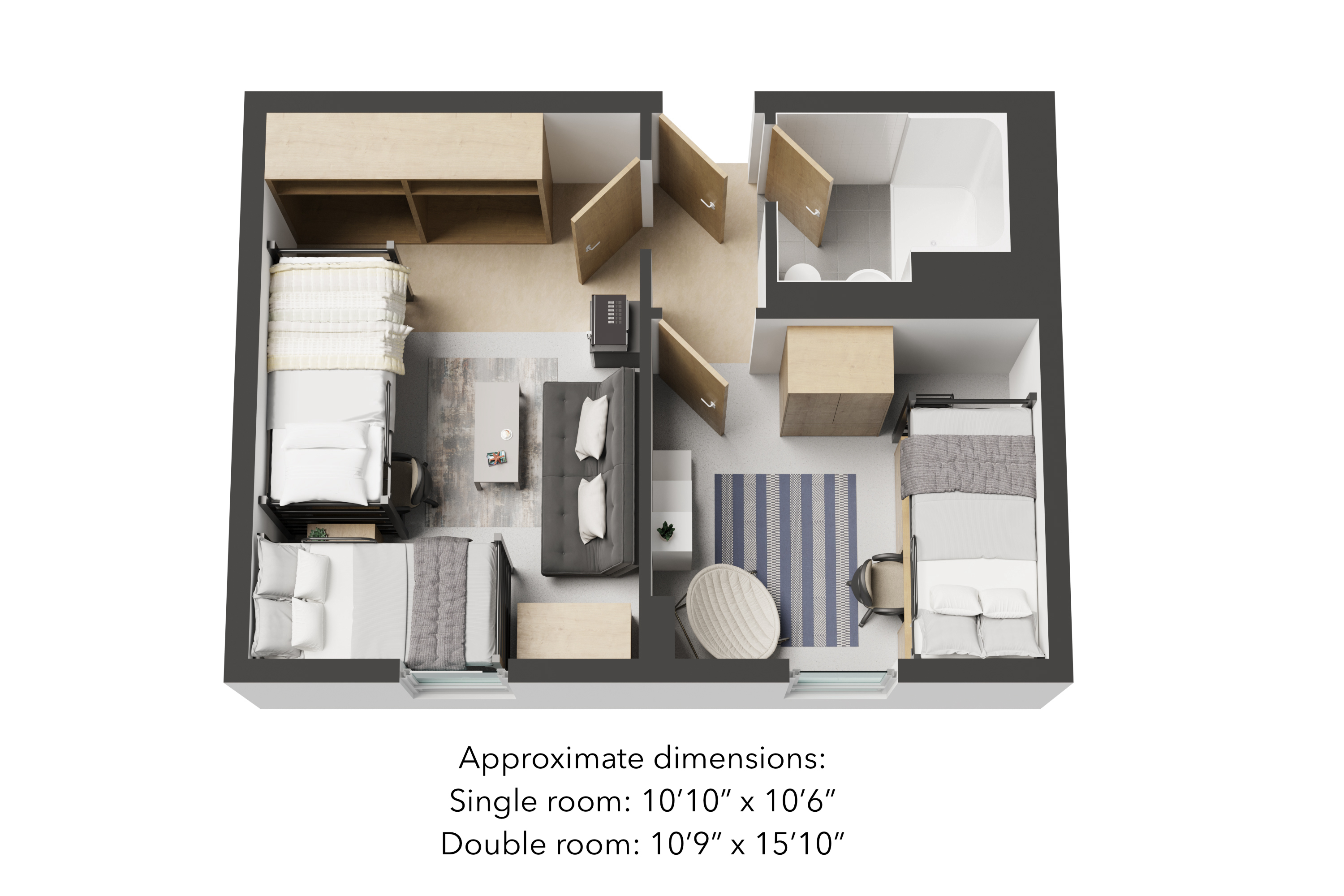 Renovated Full Bath Suite Rendering